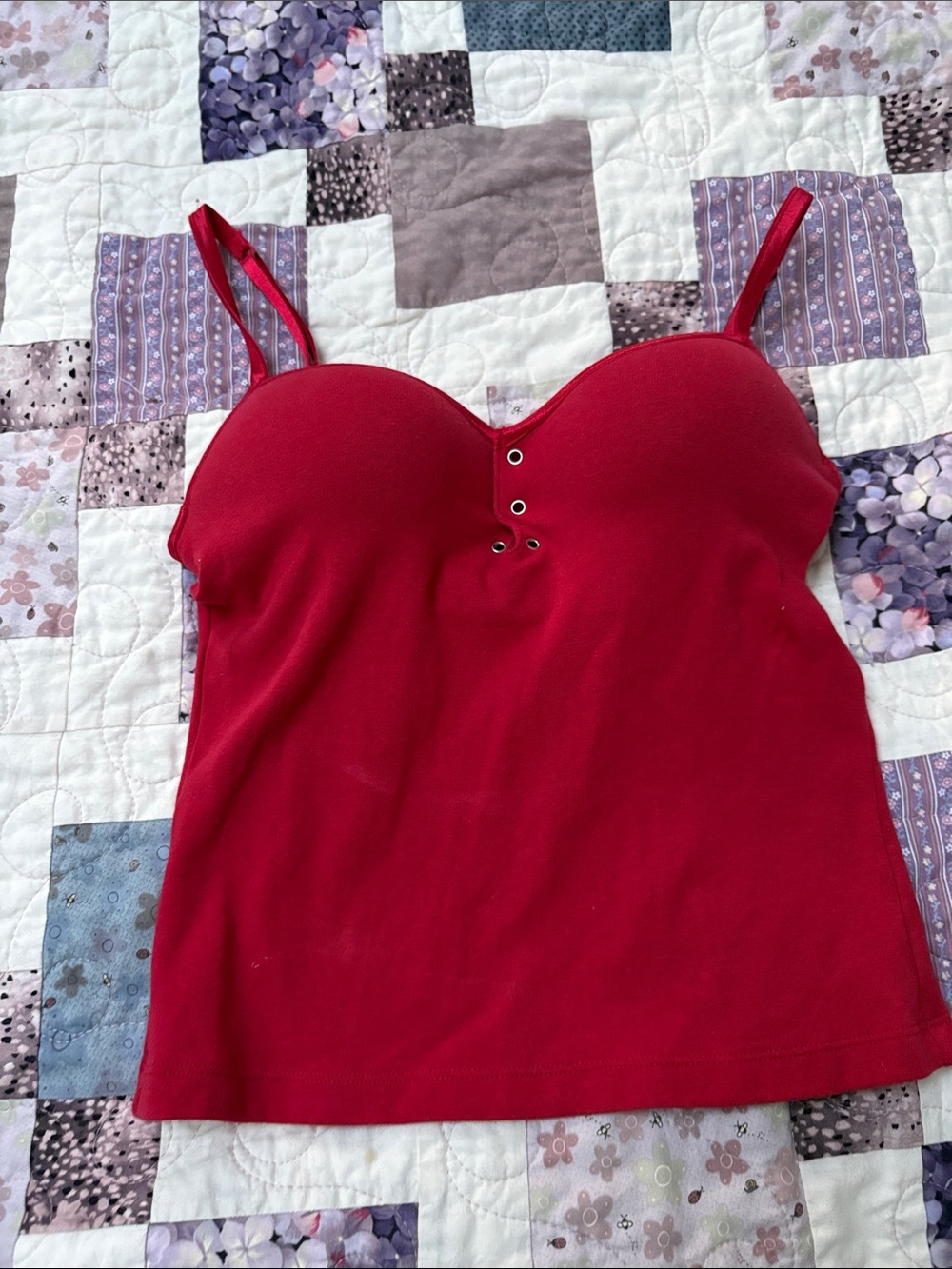 Red Padded Camisole Tank Top